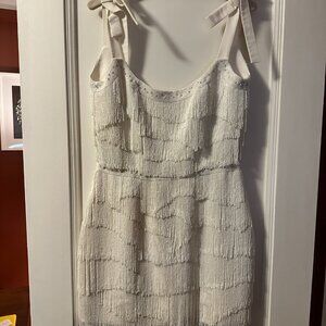 Markarian Diana White Fringe Mini Dress